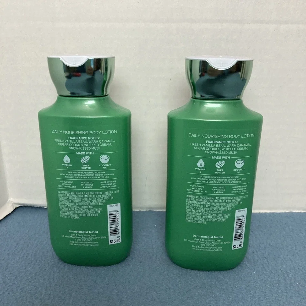Bath & Body Works Vanilla Bean Noel Daily Nourishing 24hr Body Lotion - Set of 2